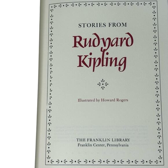 Stories from Rudyard Kipling Franklin Library 1979 Leather Bound Book Illustrate - Picture 2 of 6